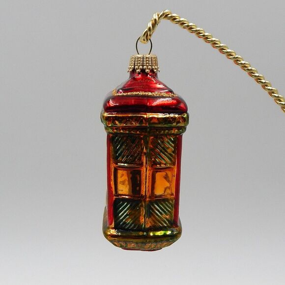 Krebs Grandmother Clock Glass Ornament Germany Pendulum Glitter 3.25 Inch - Picture 2 of 8